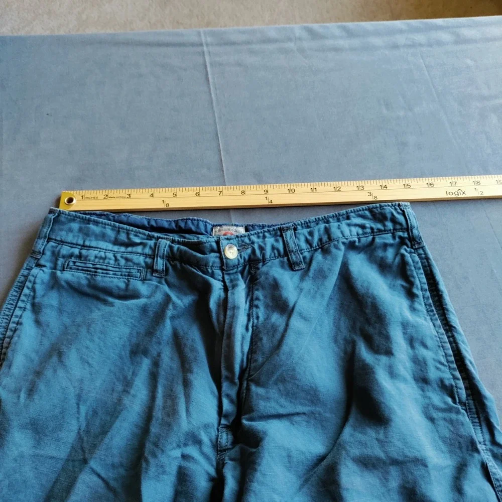 Faherty Linen Blend Teal Beach Resort Casual Golf Athletic Coastal‎ Shorts Men 8
